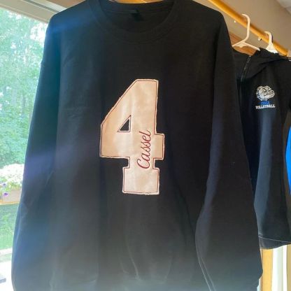 Custom Embroidered Sports Number Crewneck Sweatshirt