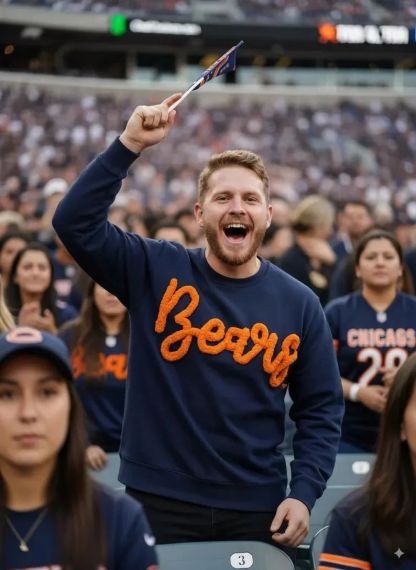 Custom Team Name Embroidered Chenille Sweatshirt - Oversized Football-Inspired Fit