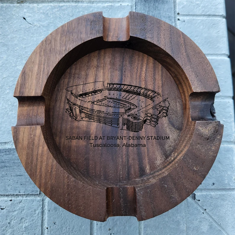 Saban Field At Bryant–Denny Stadium Walnut Cigar Ash Tray