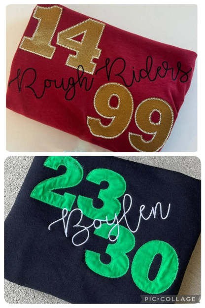 Custom Sports Number Last Name  Embroidered Sweatshirt