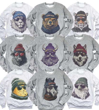 Custom Spirit Animal Football Sweatshirt – City Team Game Day Pullover