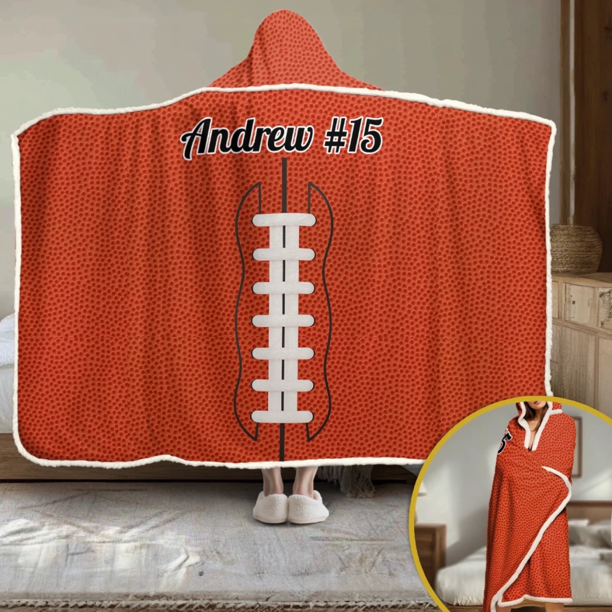 Custom Snuggle Hoodie Blanket - Personalized Birthday Sport Gifts For Sports Fans, Sports Lovers - Born To Cheer Loud