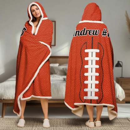 Custom Snuggle Hoodie Blanket - Personalized Birthday Sport Gifts For Sports Fans, Sports Lovers - Born To Cheer Loud