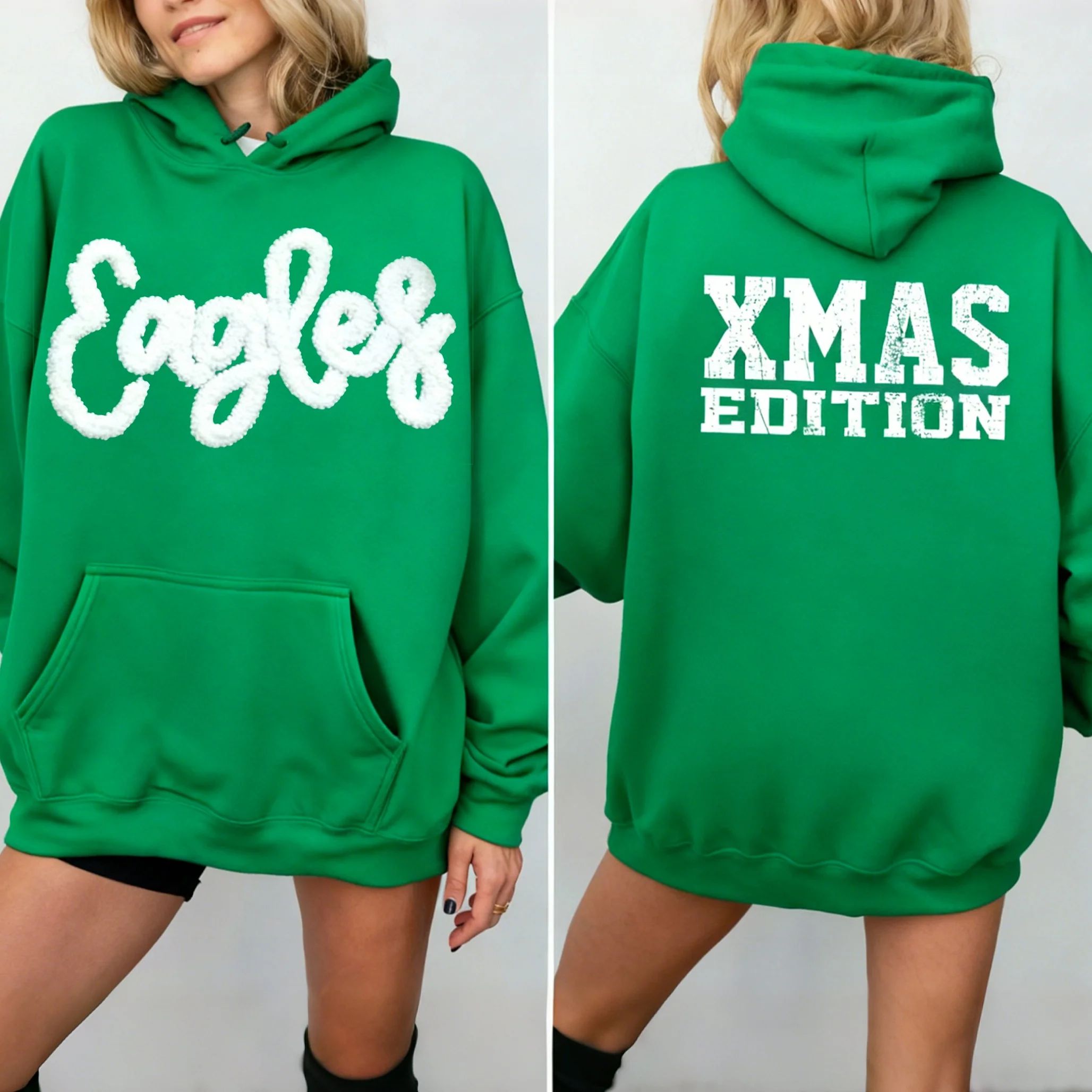 Custom Classic Oversized Team Chenille Embroidered Sweatshirt – XMAS LIMITED EDITION