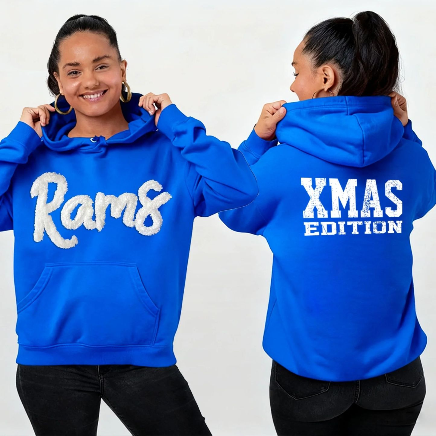 Custom Classic Oversized Team Chenille Embroidered Sweatshirt – XMAS LIMITED EDITION