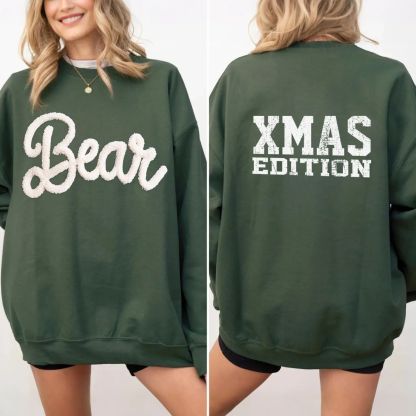 Custom Classic Oversized Team Chenille Embroidered Sweatshirt – XMAS LIMITED EDITION