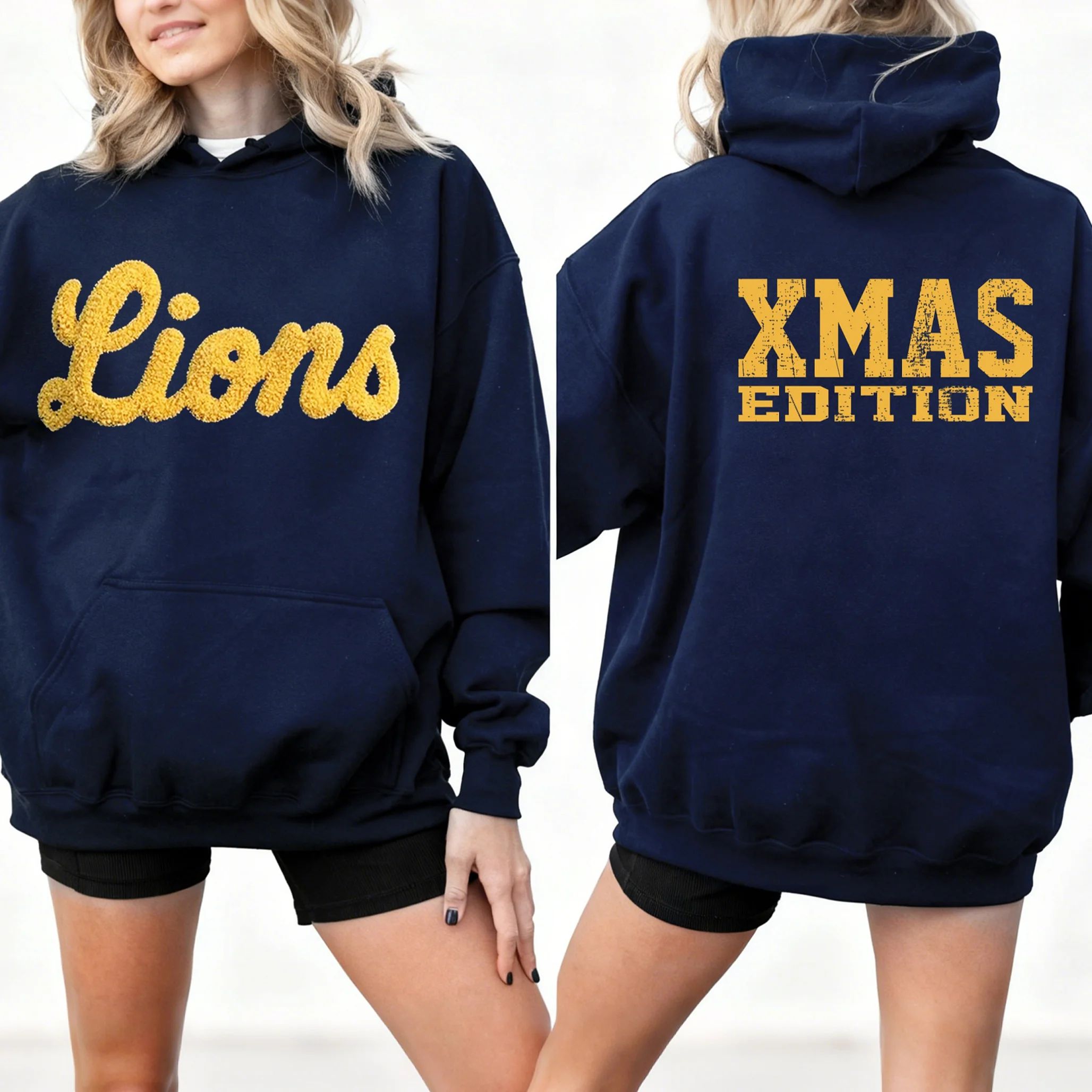 Custom Classic Oversized Team Chenille Embroidered Sweatshirt – XMAS LIMITED EDITION