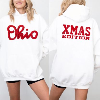 Custom Classic Oversized Team Chenille Embroidered Sweatshirt – XMAS LIMITED EDITION
