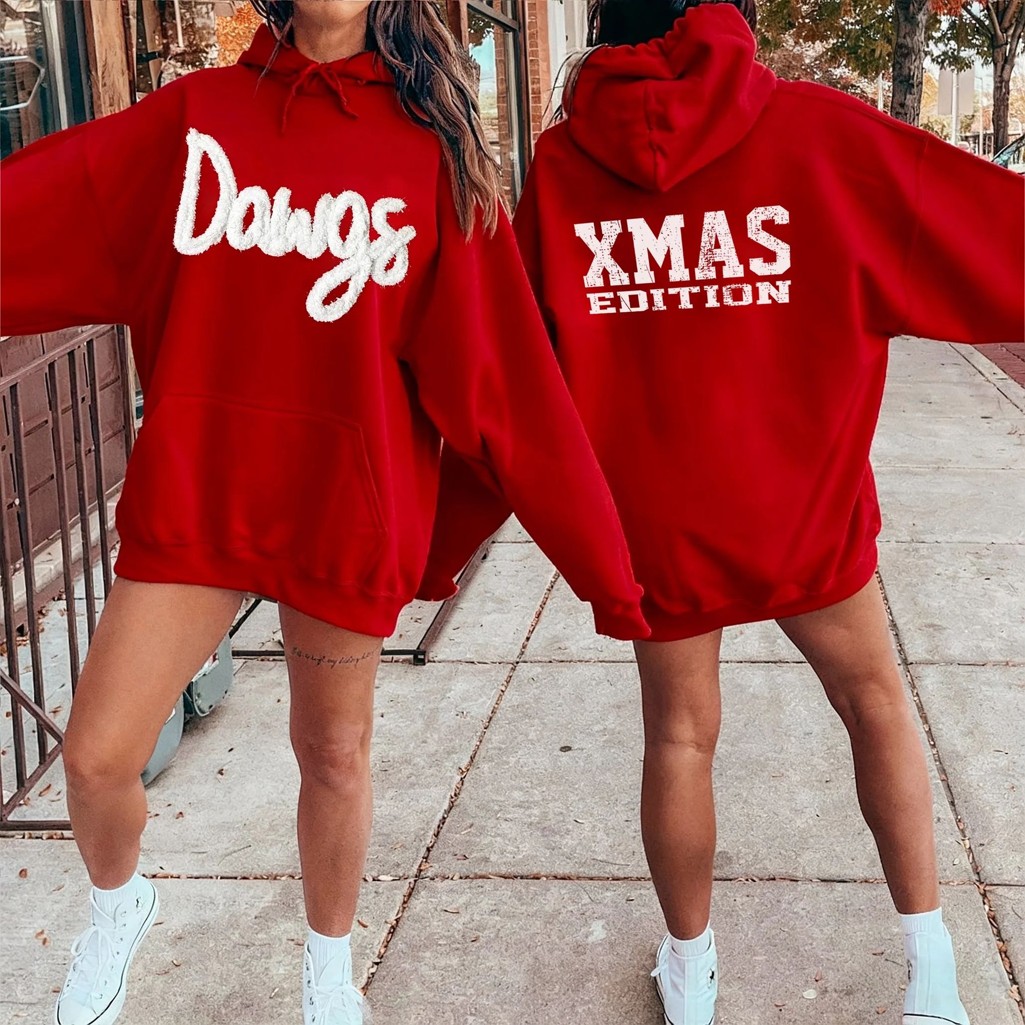 Custom Classic Oversized Team Chenille Embroidered Sweatshirt – XMAS LIMITED EDITION