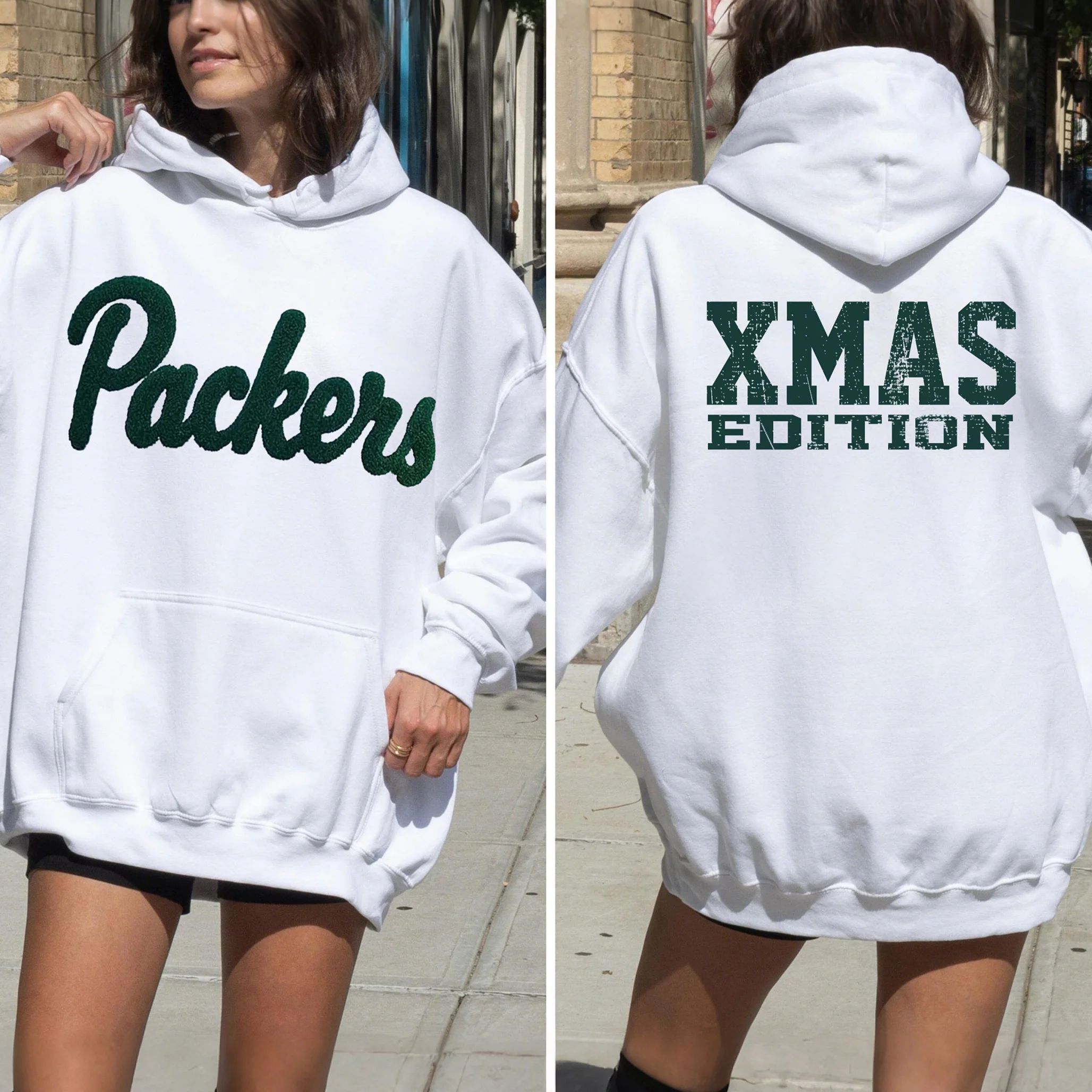 Custom Classic Oversized Team Chenille Embroidered Sweatshirt – XMAS LIMITED EDITION