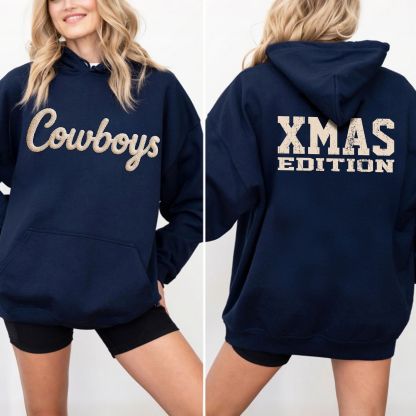 Custom Classic Oversized Team Chenille Embroidered Sweatshirt – XMAS LIMITED EDITION