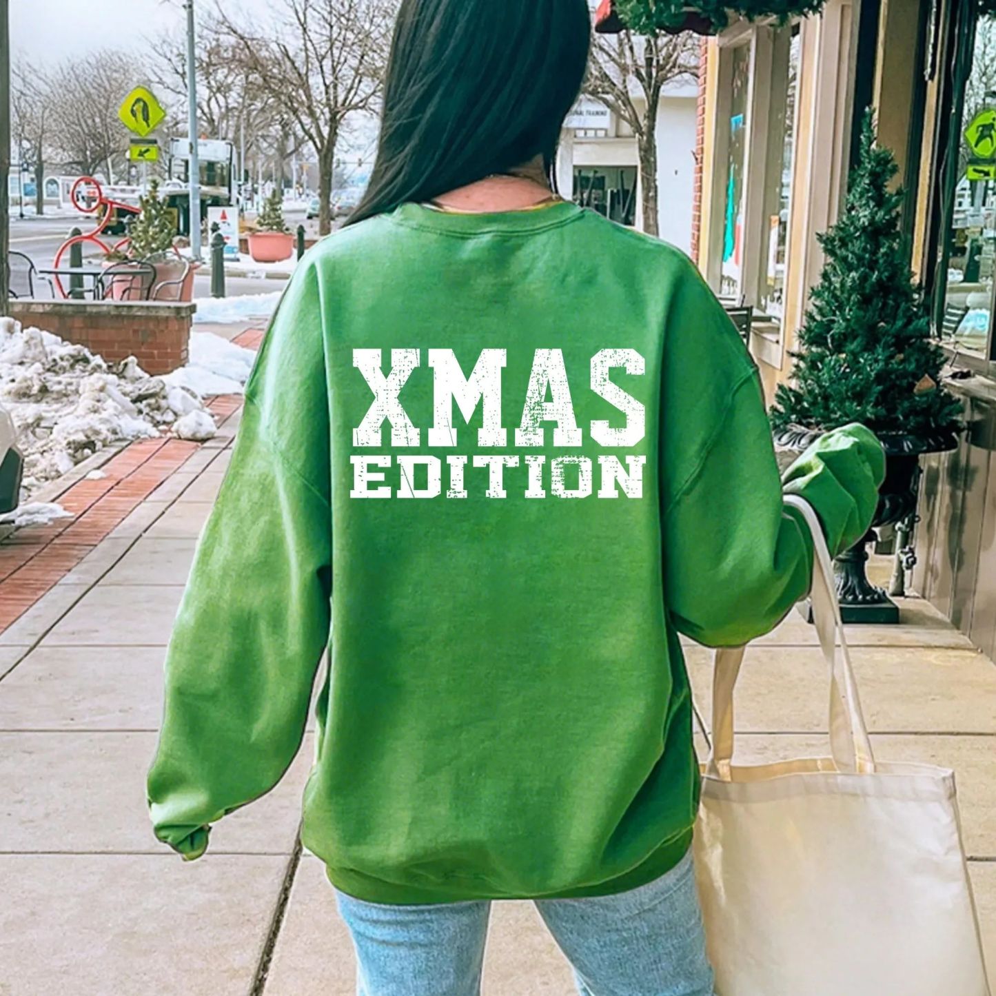 Custom Classic Oversized Team Chenille Embroidered Sweatshirt – XMAS LIMITED EDITION