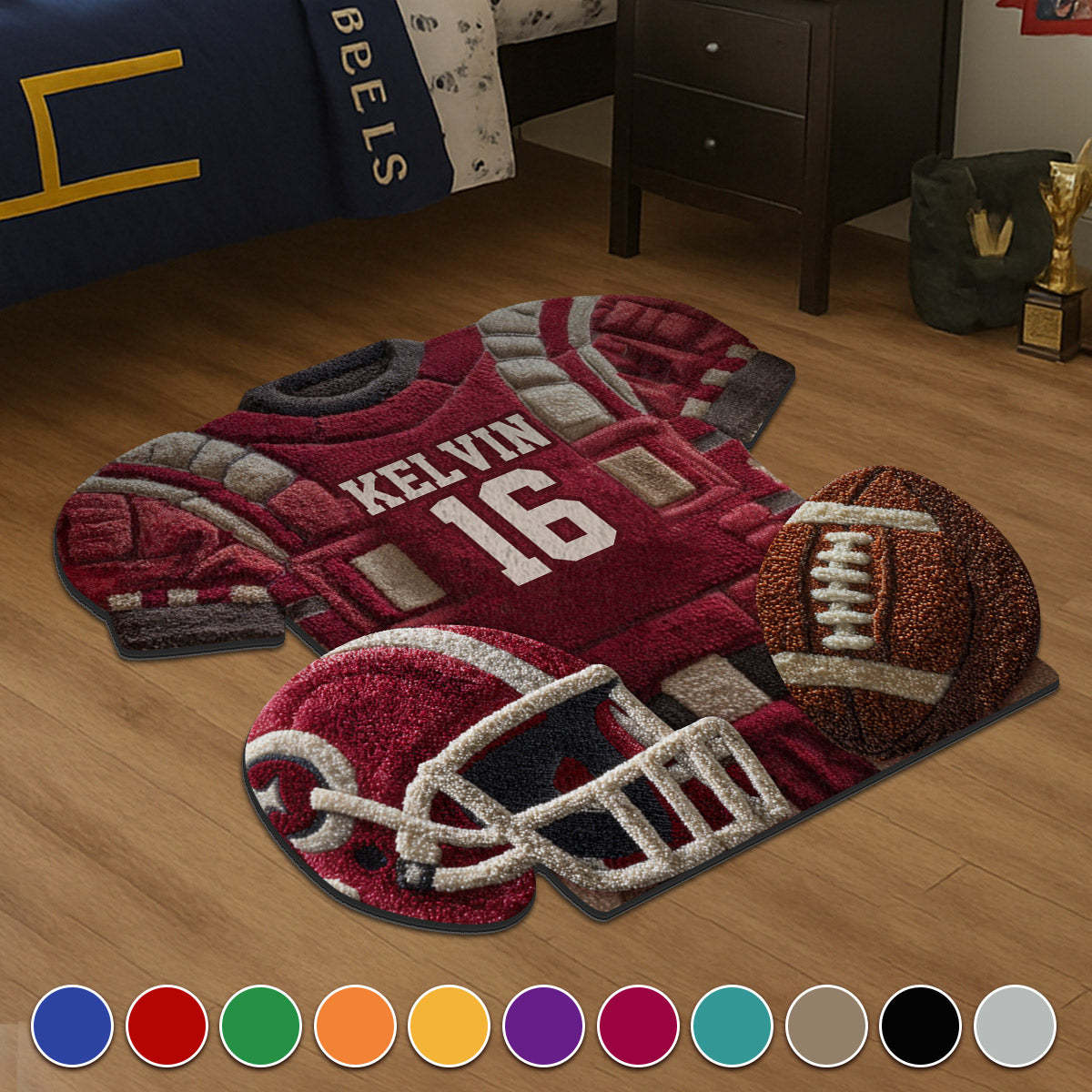 Love Football - Personalized Football Non-Slip Tufted Rug