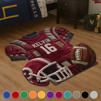 Love Football - Personalized Football Non-Slip Tufted Rug