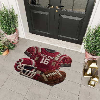 Love Football - Personalized Football Non-Slip Tufted Rug