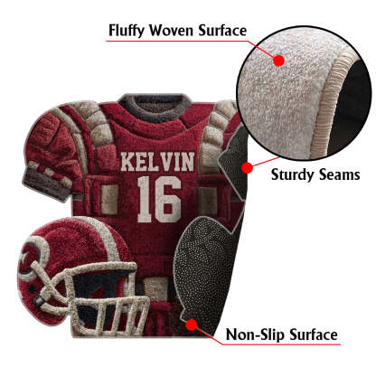 Love Football - Personalized Football Non-Slip Tufted Rug