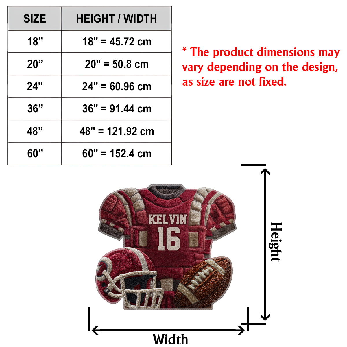 Love Football - Personalized Football Non-Slip Tufted Rug