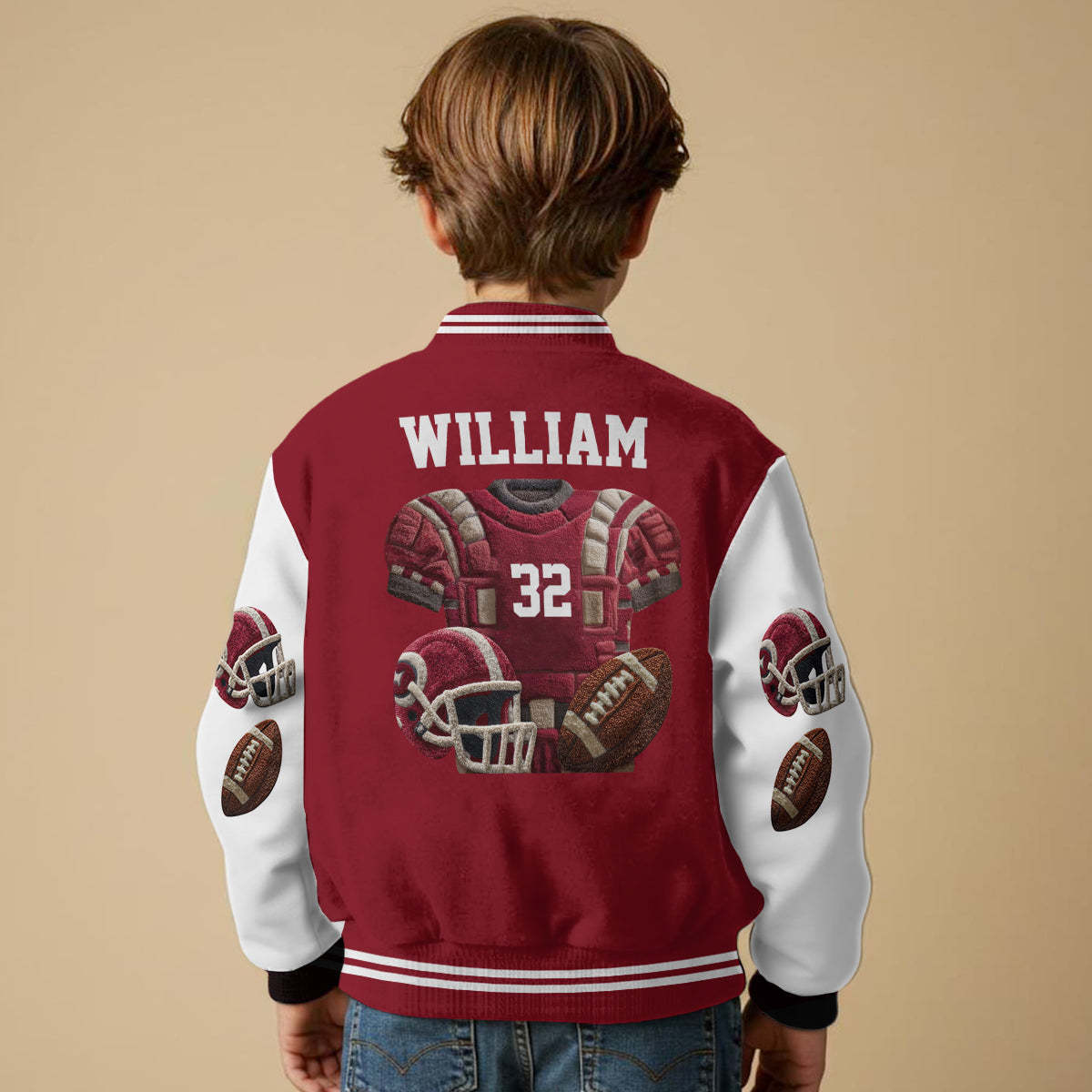 Love Football - Personalized Football Varsity Jacket