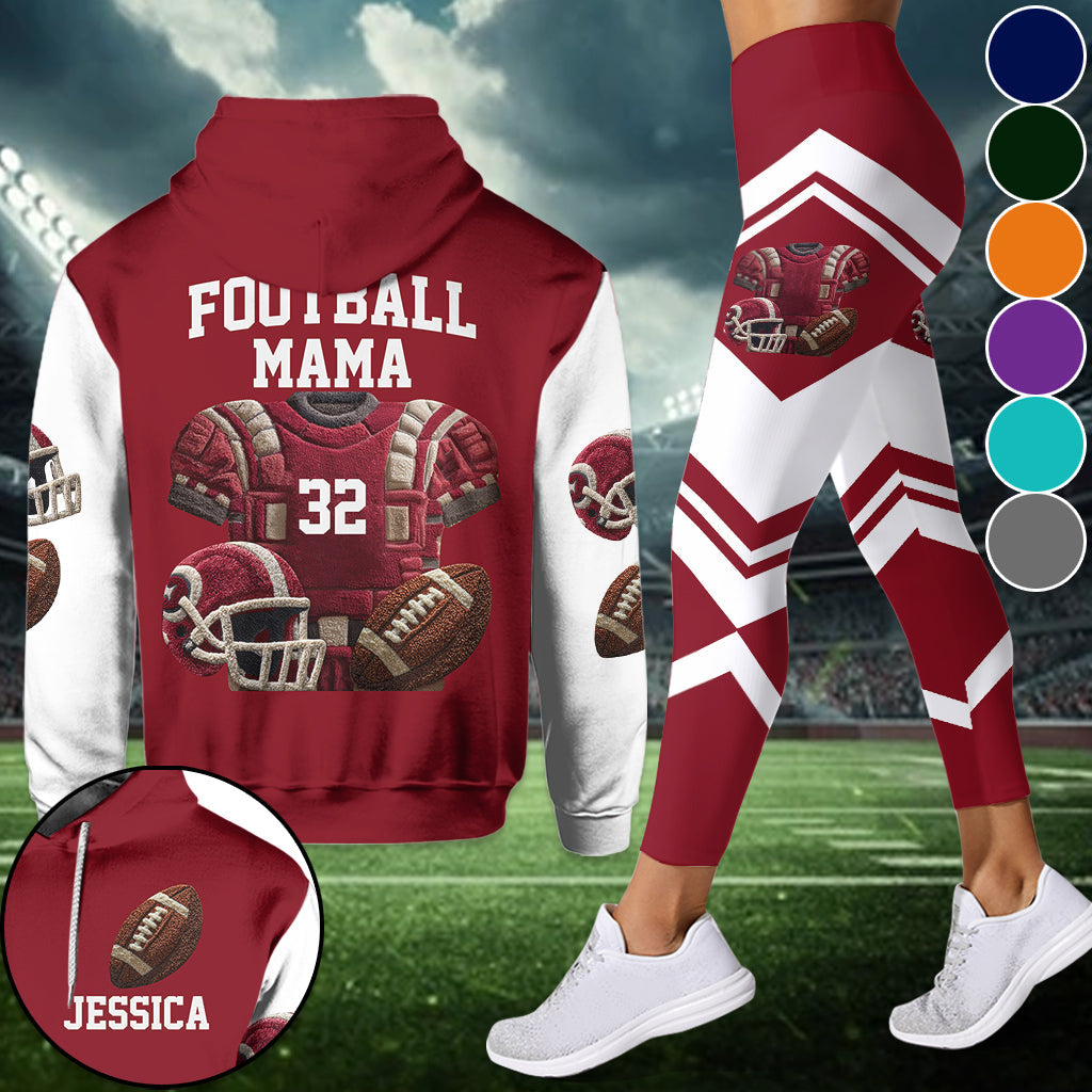 Proud Football Mama, Grandma- Personalized Football Hoodie And Leggings