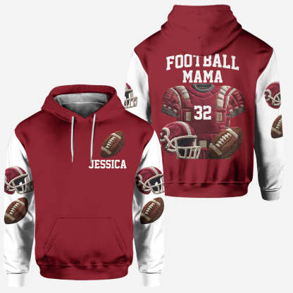 Proud Football Mama, Grandma- Personalized Football Hoodie And Leggings