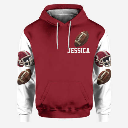 Proud Football Mama, Grandma- Personalized Football Hoodie And Leggings