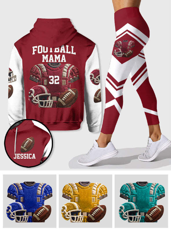 Proud Football Mama, Grandma- Personalized Football Hoodie And Leggings