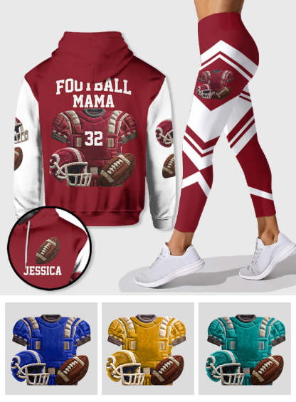 Proud Football Mama, Grandma- Personalized Football Hoodie And Leggings