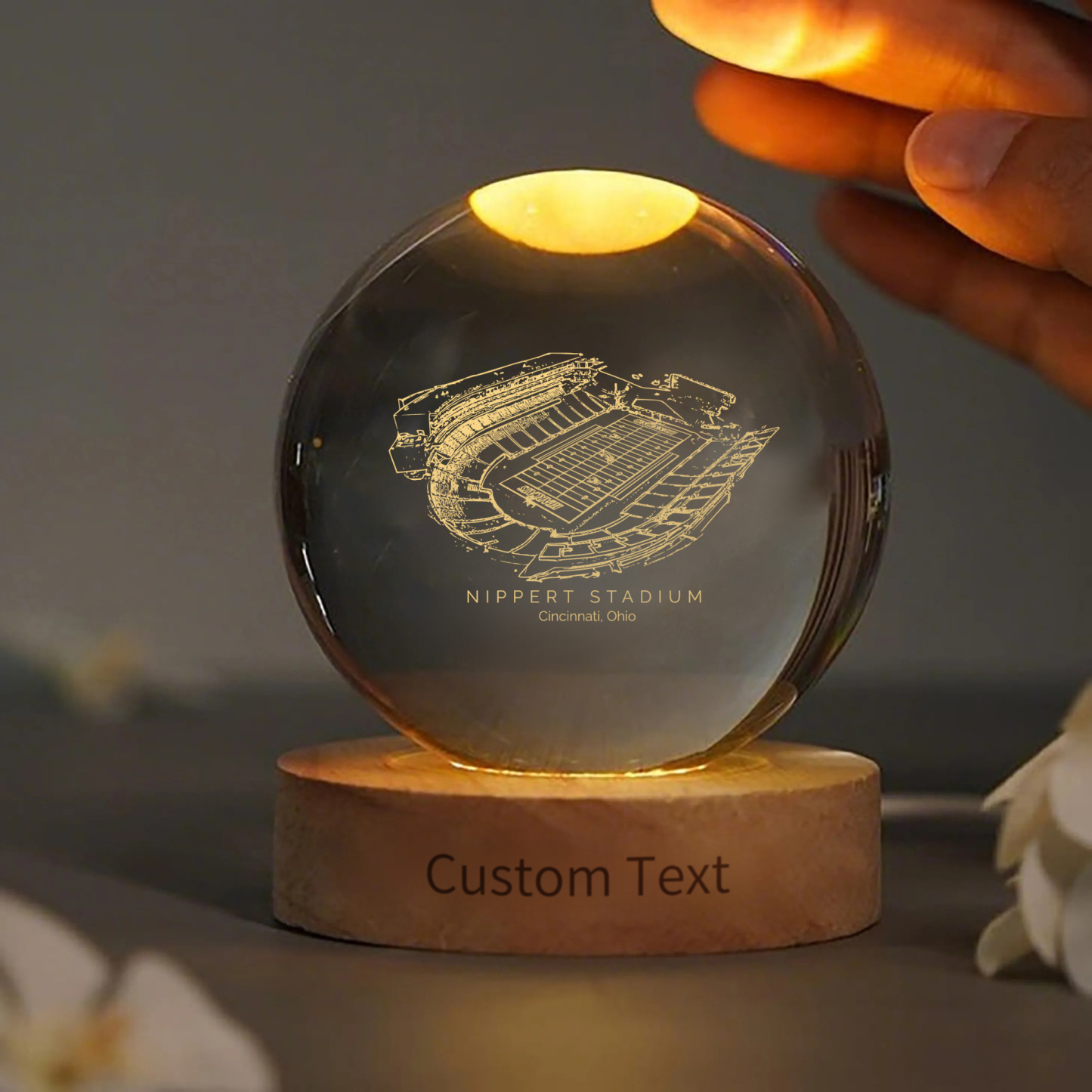 Nippert Stadium 3D Spherical Crystal Lamp