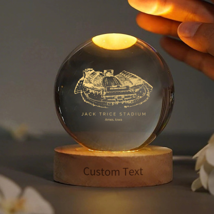 Jack Trice Stadium 3D Spherical Crystal Lamp
