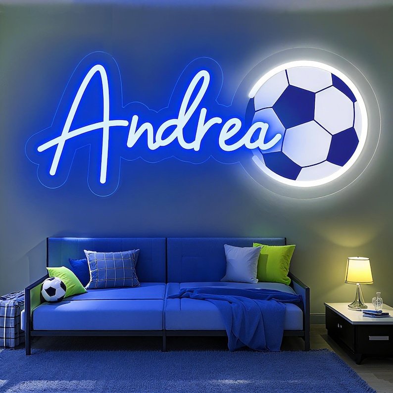 Personalized Sport Name Neon Sign Custom Bedroom Name LED Neon Light