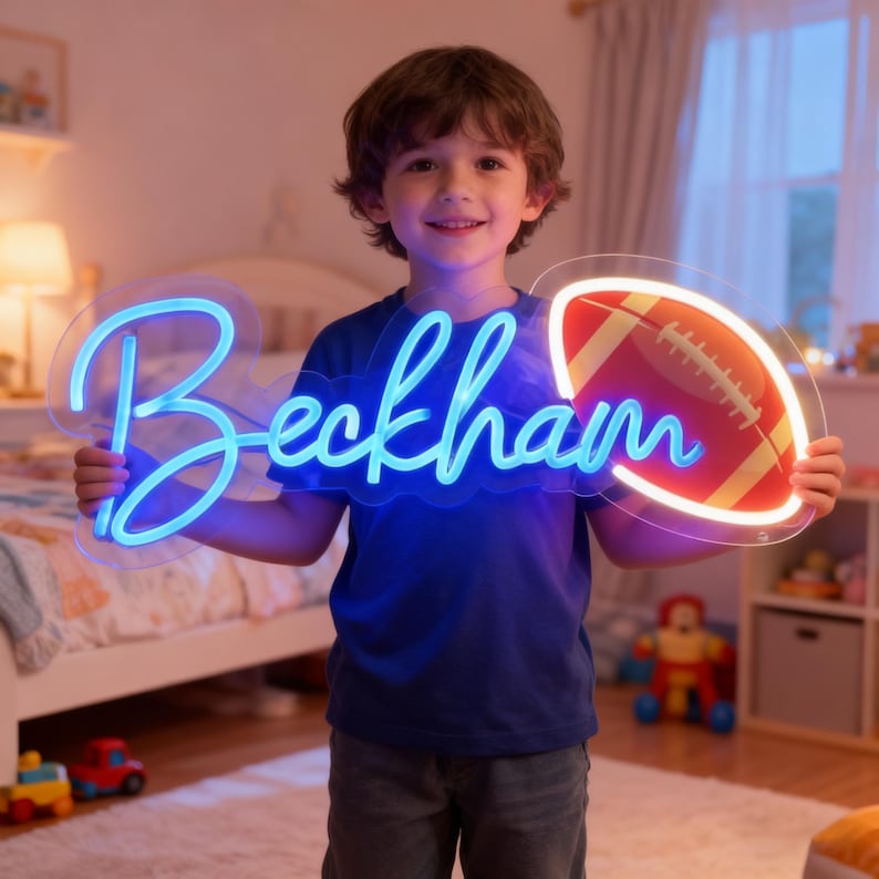 Personalized Sport Name Neon Sign Custom Bedroom Name LED Neon Light