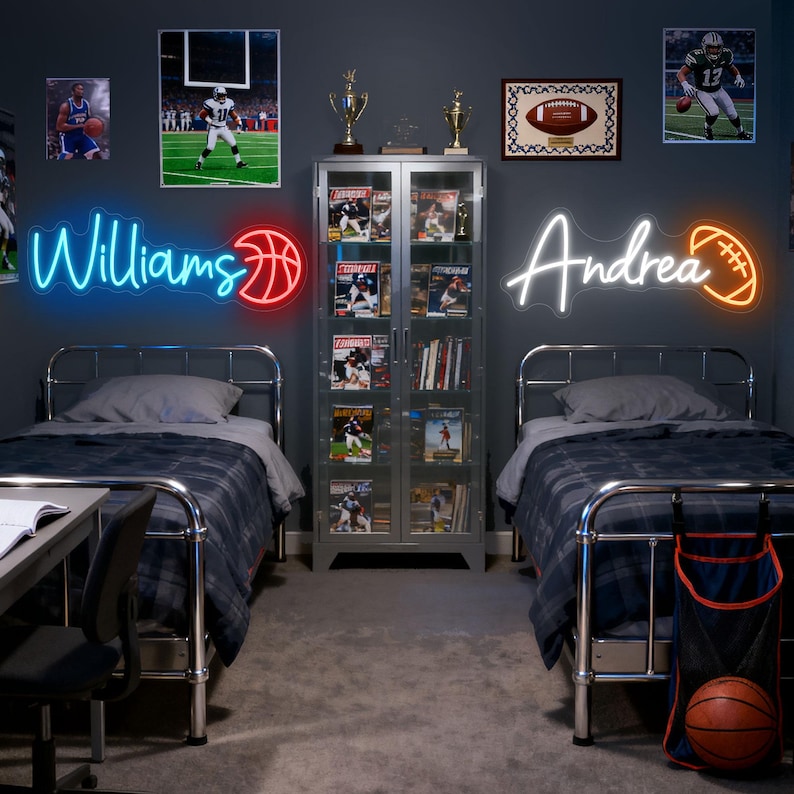Personalized Sport Name Neon Sign Custom Bedroom Name LED Neon Light