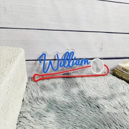 Baseball Neon Sign Custom Baseball Name Teens Boy's Bedroom Wall Decor