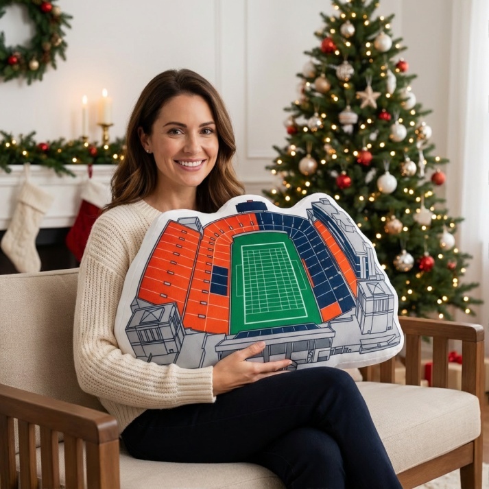 University of Illinois Memorial Stadium Plush Pillow