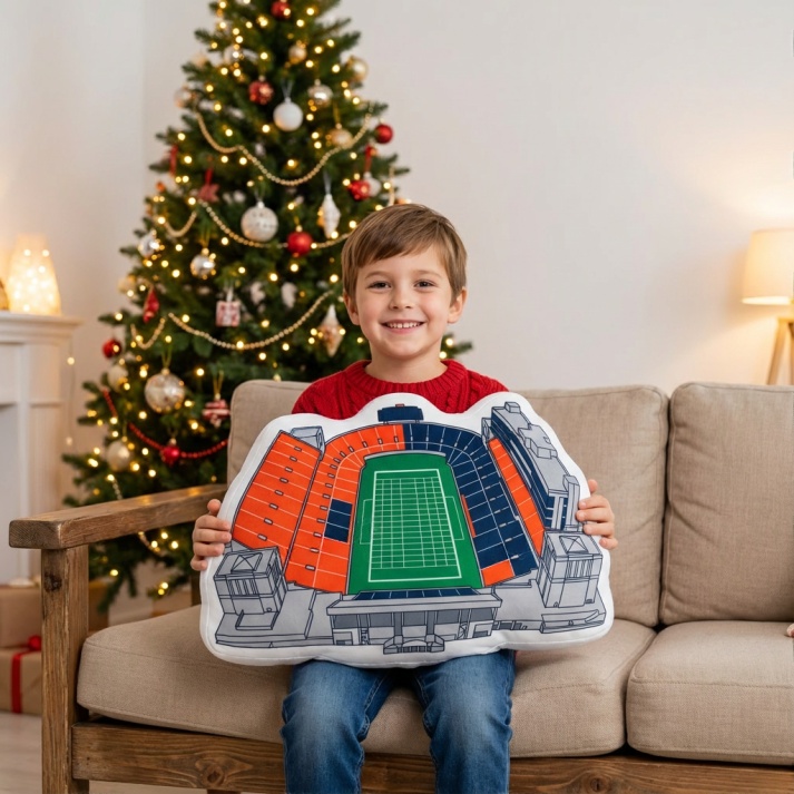 University of Illinois Memorial Stadium Plush Pillow