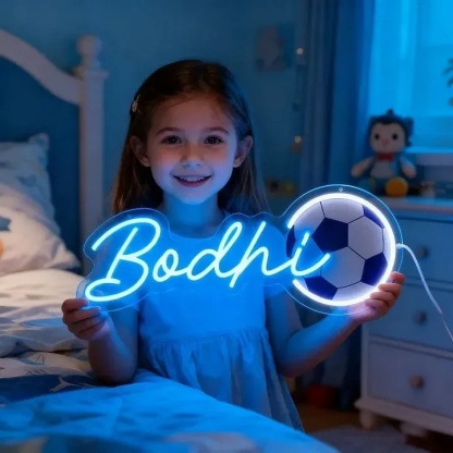 Sports Neon Light Personalized UV Printing Sports Ball and Name Neon Sign