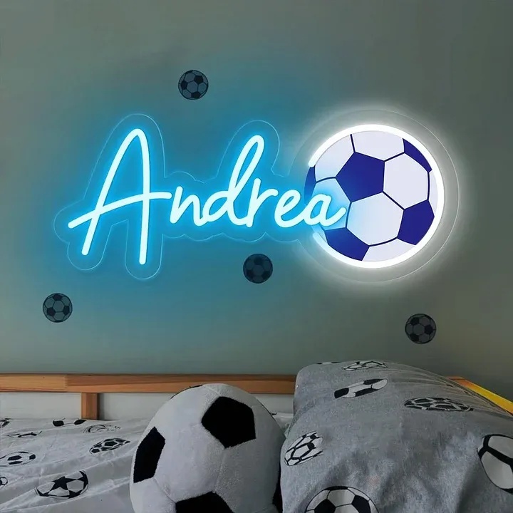 Sports Neon Light Personalized UV Printing Sports Ball and Name Neon Sign