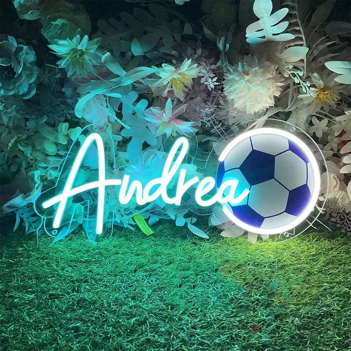 Sports Neon Light Personalized UV Printing Sports Ball and Name Neon Sign