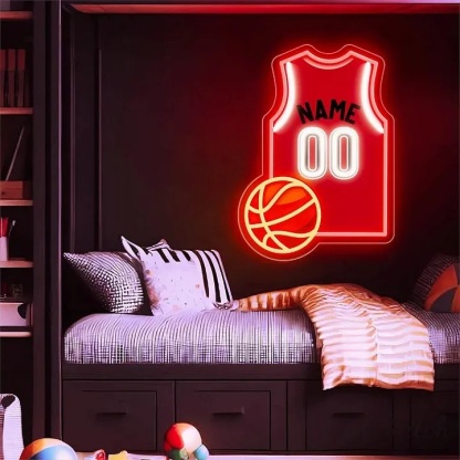 Basketball Jersey Name Neon Sign Custom Led Name Wall Decor Basketball Fans Gifts