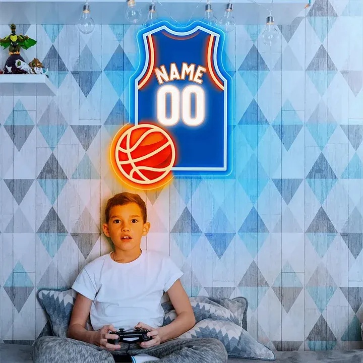 Basketball Jersey Name Neon Sign Custom Led Name Wall Decor Basketball Fans Gifts
