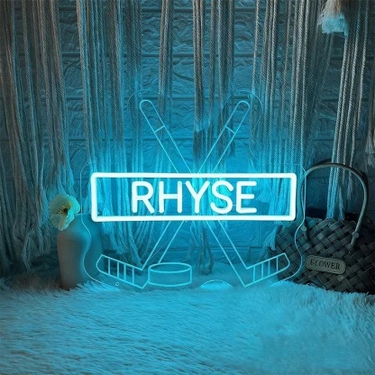Custom Hockey Name Neon Sign Sports Bedroom Wall Decor