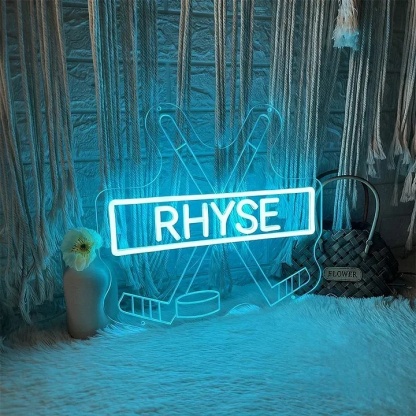 Custom Hockey Name Neon Sign Sports Bedroom Wall Decor