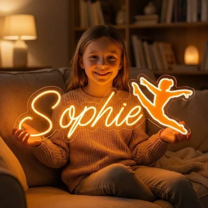 Personalized Gymnastics Neon Sign Custom Athlete Name Decor