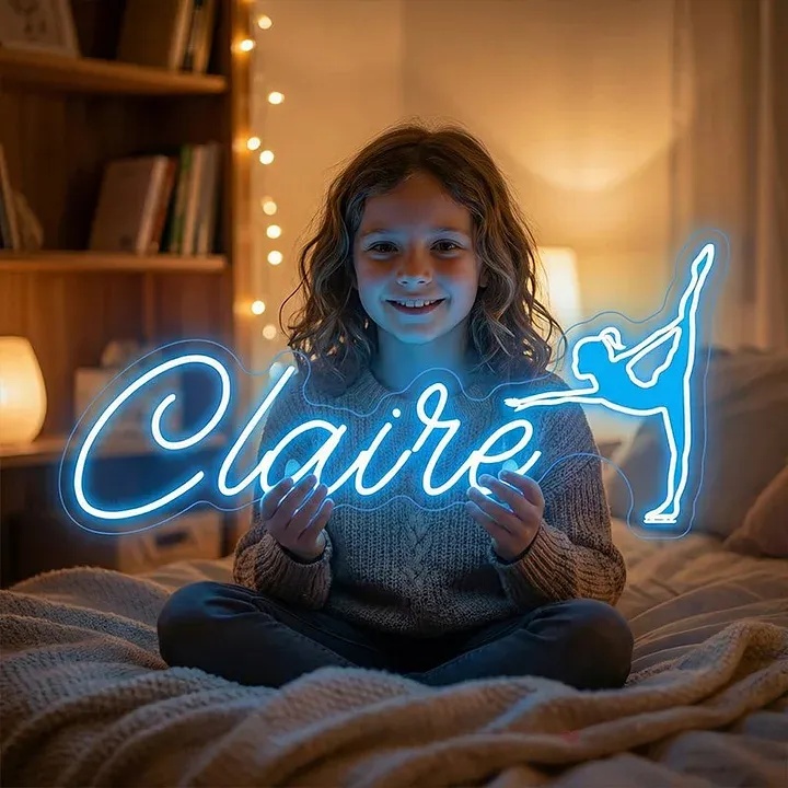 Personalized Gymnastics Neon Sign Custom Athlete Name Decor