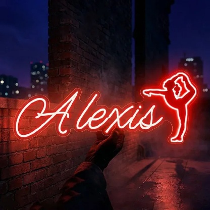 Personalized Gymnastics Neon Sign Custom Athlete Name Decor