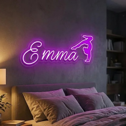 Personalized Gymnastics Neon Sign Custom Athlete Name Decor