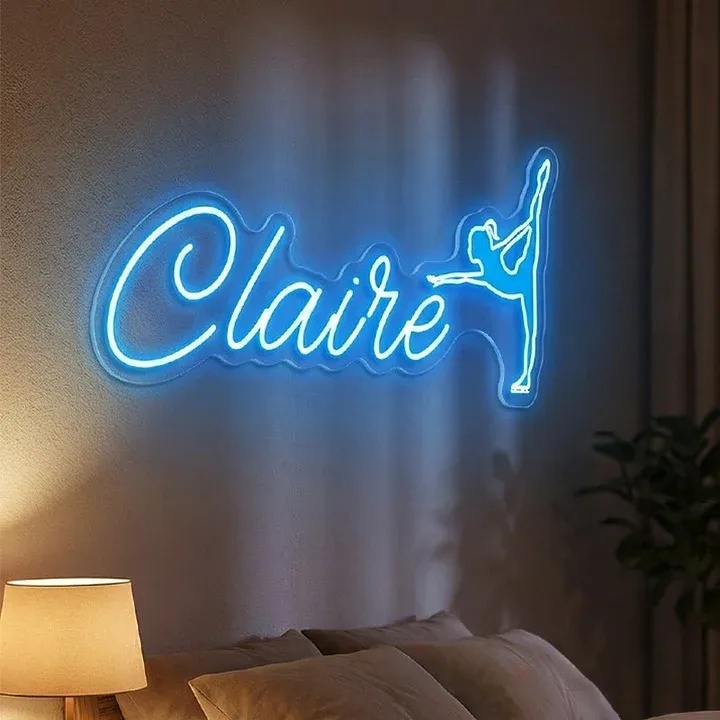 Personalized Gymnastics Neon Sign Custom Athlete Name Decor