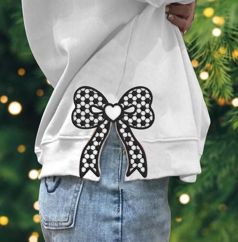 Custom Baseball Side Bow Cut-Out Sweatshirt, Plaid Baseball Pullover, Trendy Coquette Bow, Football Mom Embroidered Sweatshirt, Sport Gift