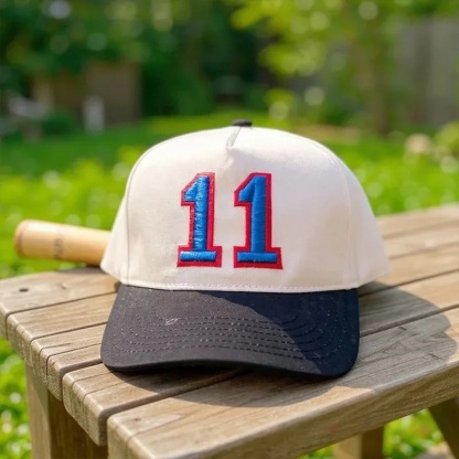 Proudstitch Custom Sports Number and Letter Hat Puff Embroidery Game Day Baseball Cap