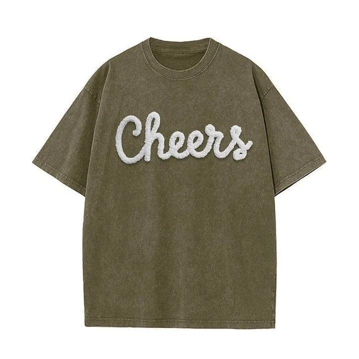 Personalized Chenille YARN EMBROIDERED Game Day Washed T-shirt